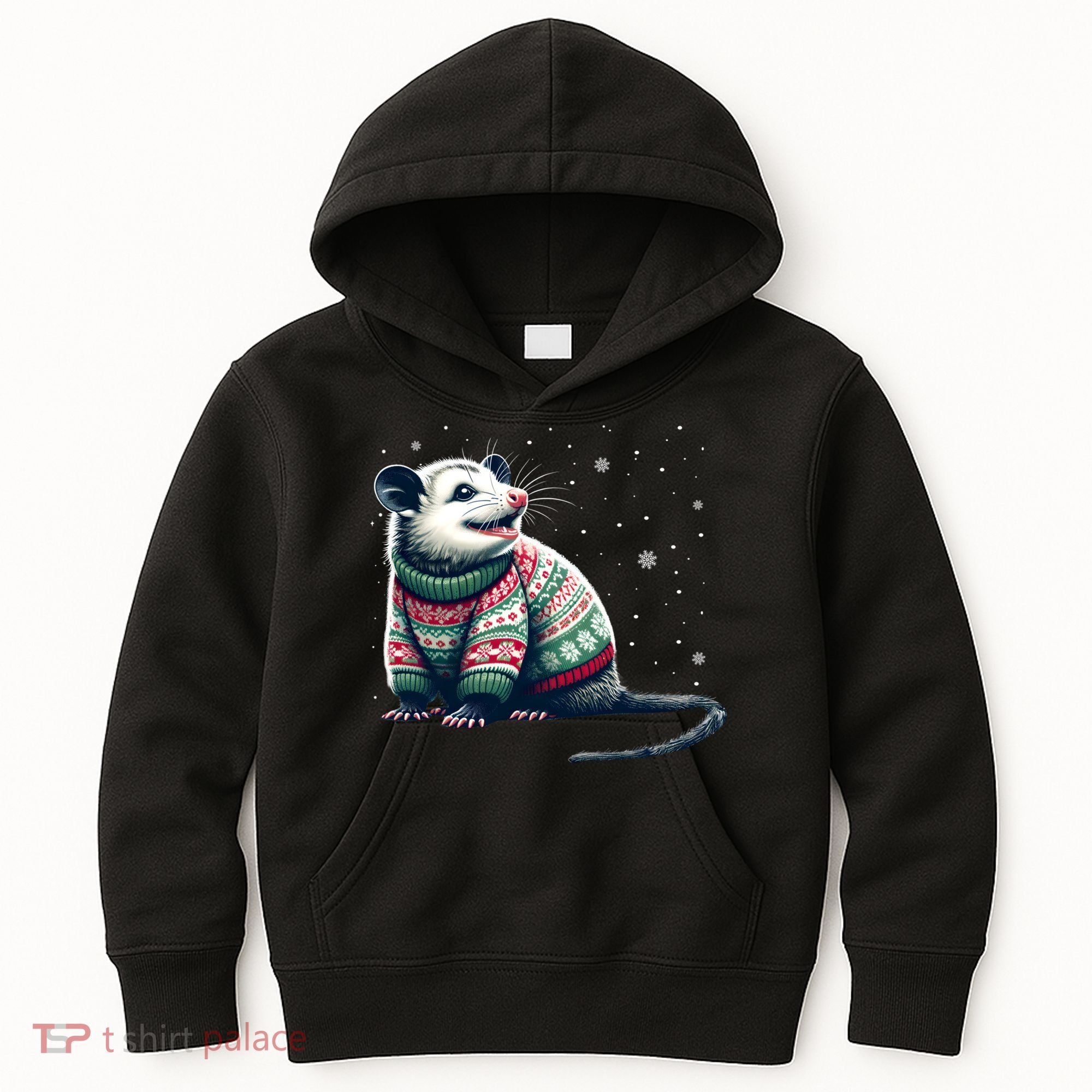 Possum Ugly Christmas Sweater Opposum Lover Rodent Owner Kids Hoodie