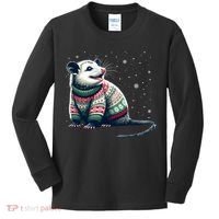 Possum Ugly Christmas Sweater Opposum Lover Rodent Owner Kids Long Sleeve Shirt thumb 0