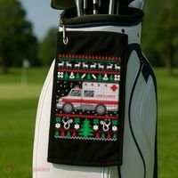 Paramedic Ugly Christmas Funny Gift Holiday Emt Ems Funny Gift Golf Towel thumb 2