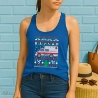 Paramedic Ugly Christmas Funny Gift Holiday Emt Ems Funny Gift Women's Tank Top thumb 2