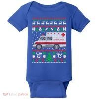 Paramedic Ugly Christmas Funny Gift Holiday Emt Ems Funny Gift Baby Bodysuit thumb 0