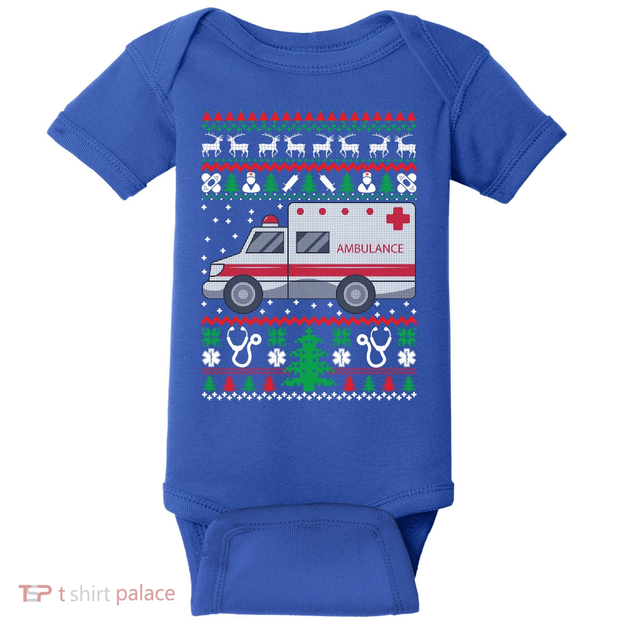 Paramedic Ugly Christmas Funny Gift Holiday Emt Ems Funny Gift Baby Bodysuit
