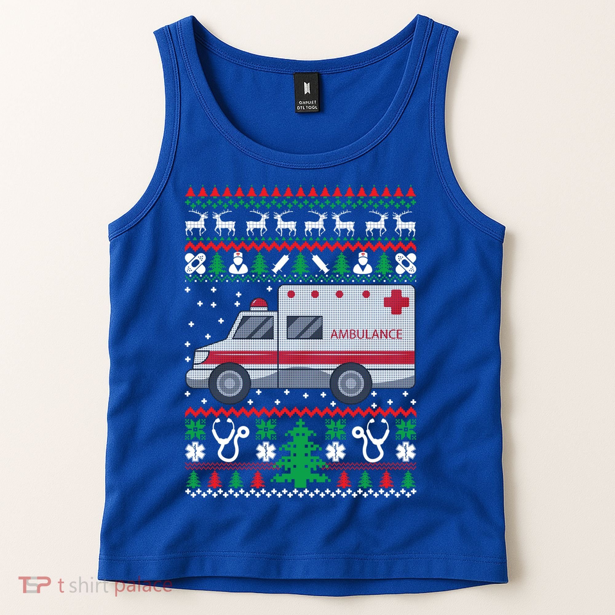 Paramedic Ugly Christmas Funny Gift Holiday Emt Ems Funny Gift Tank Top
