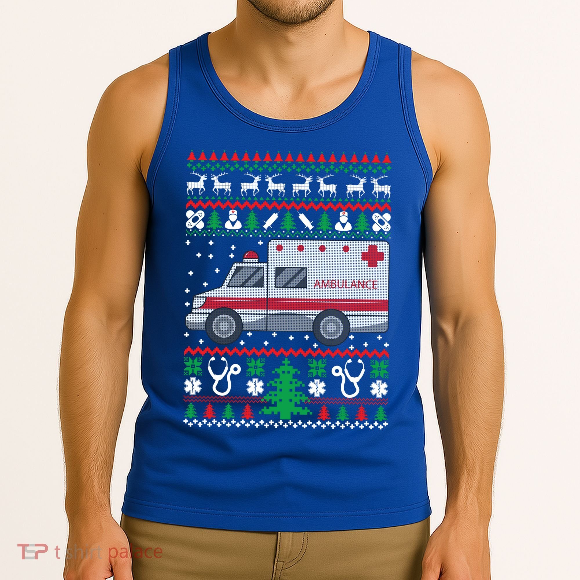Paramedic Ugly Christmas Funny Gift Holiday Emt Ems Funny Gift Tank Top