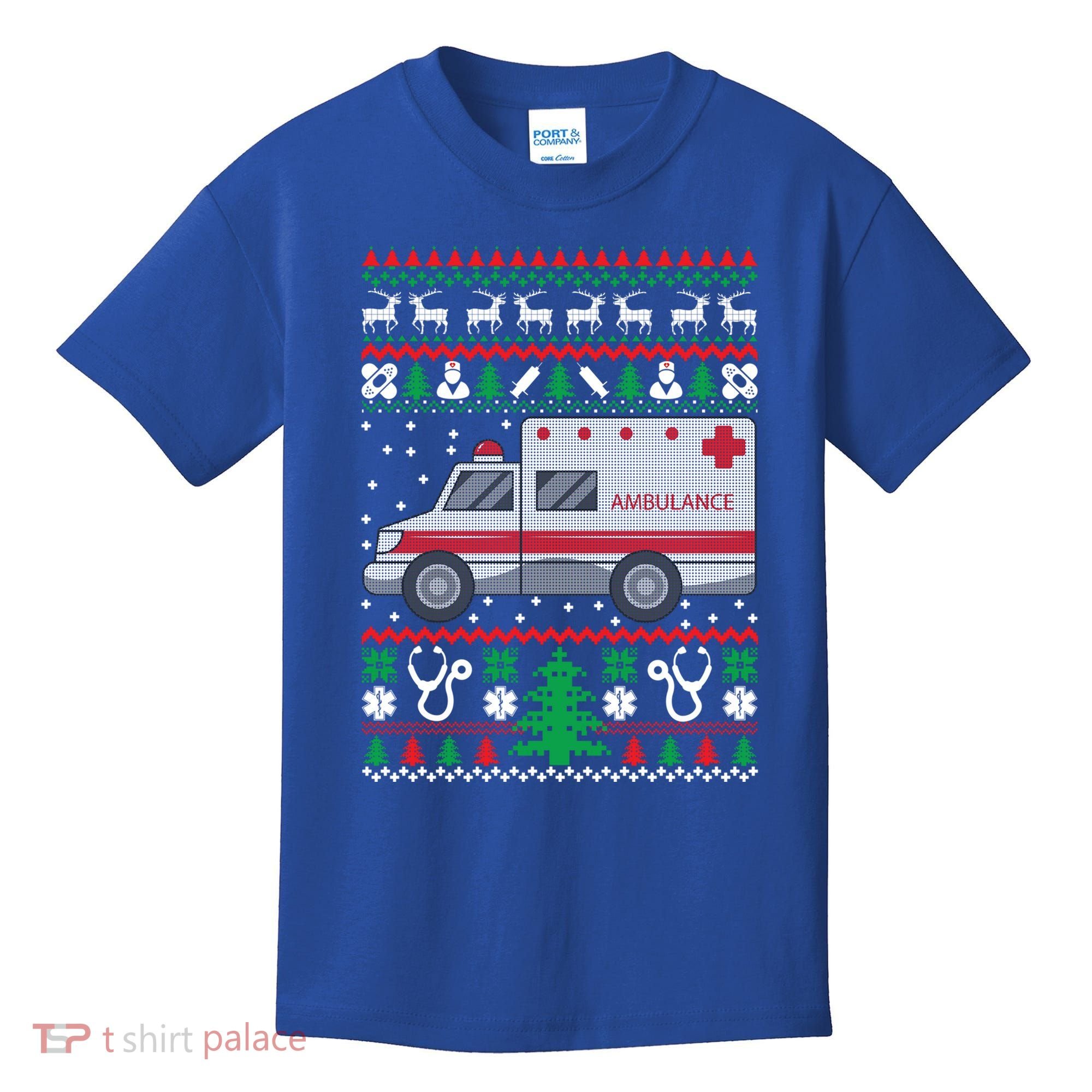 Paramedic Ugly Christmas Funny Gift Holiday Emt Ems Funny Gift Kids T-Shirt