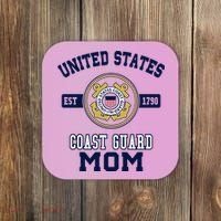 Proud Us Coast Guard Mom Military Pride Gift Coaster thumb 0
