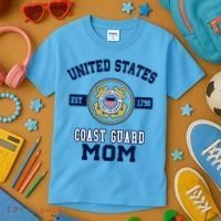 Proud Us Coast Guard Mom Military Pride Gift Kids T-Shirt thumb 3