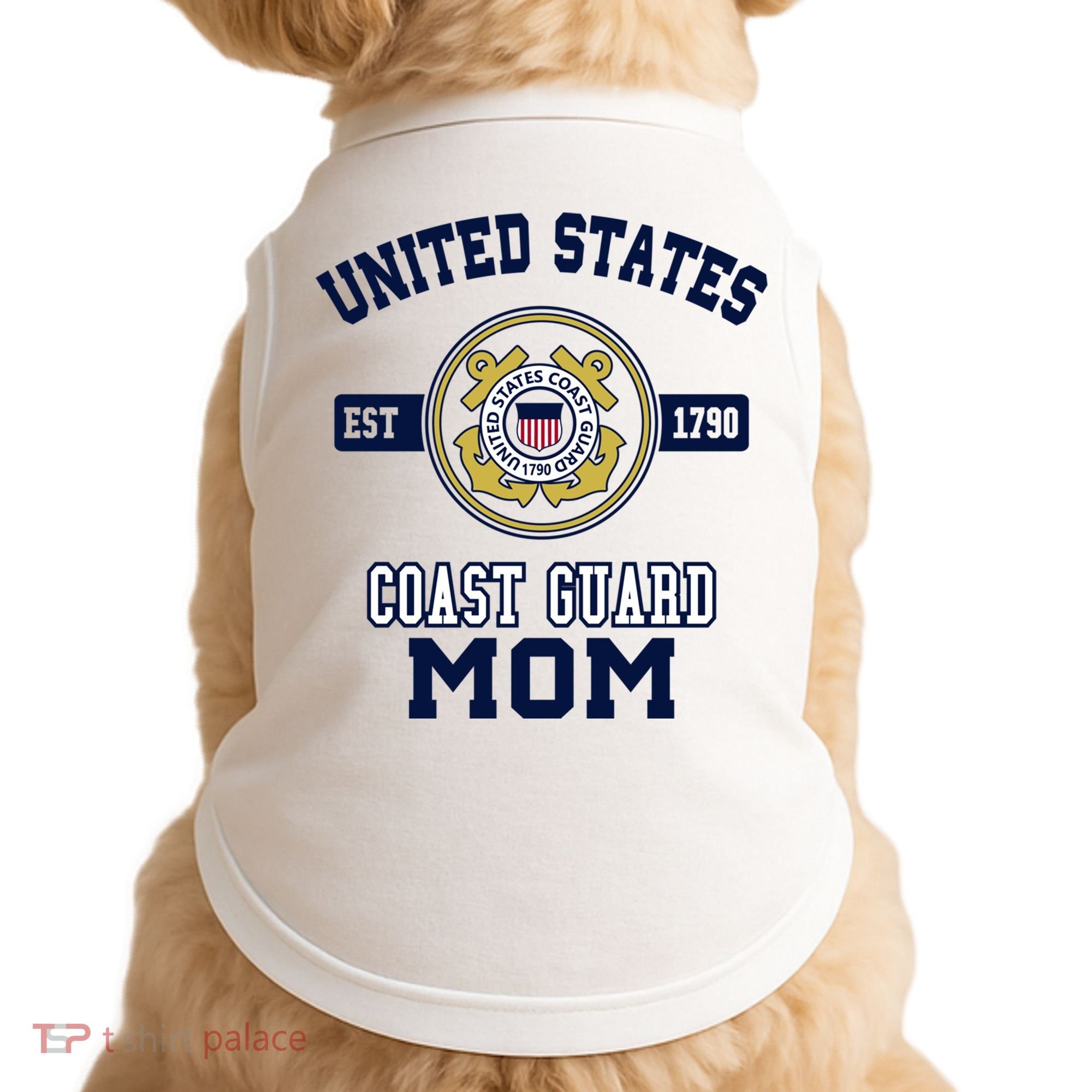 Proud Us Coast Guard Mom Military Pride Gift Doggie Tank