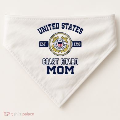 Proud Us Coast Guard Mom Military Pride Gift USA-Made Doggie Bandana