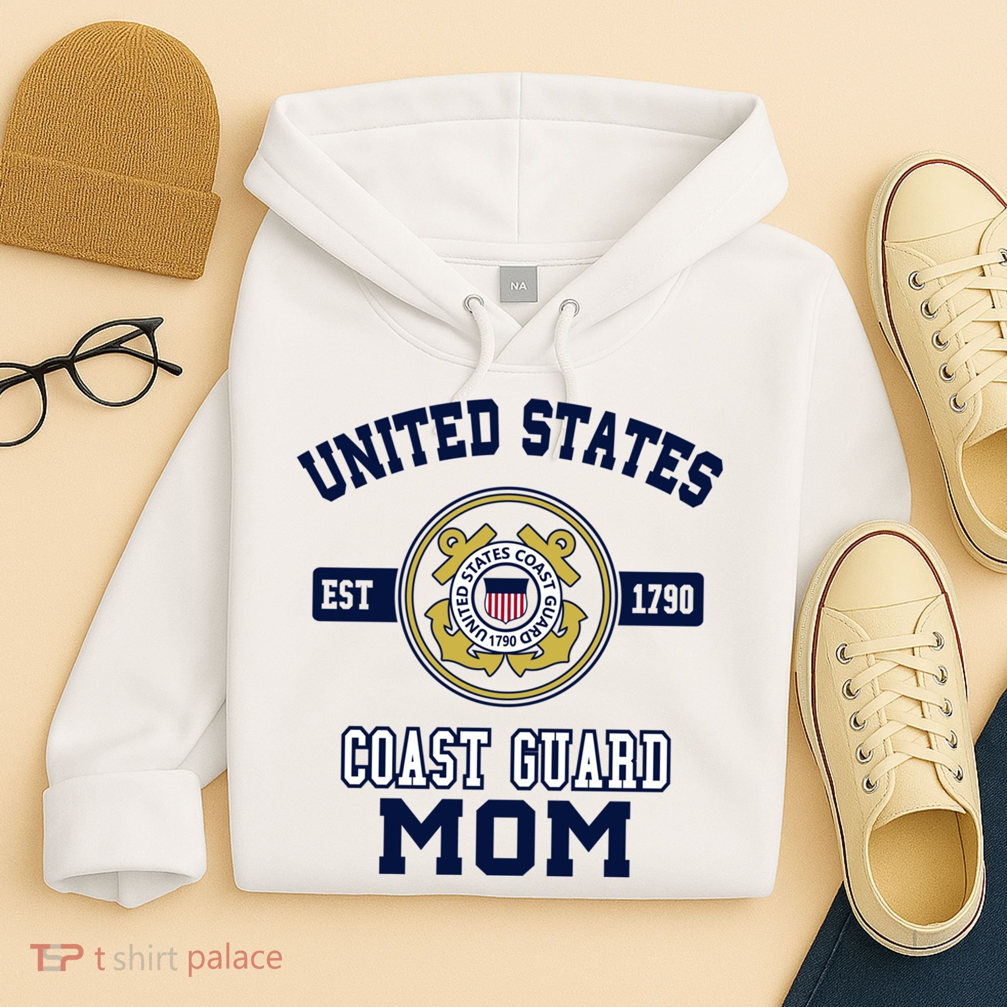 Proud Us Coast Guard Mom Military Pride Gift Hoodie
