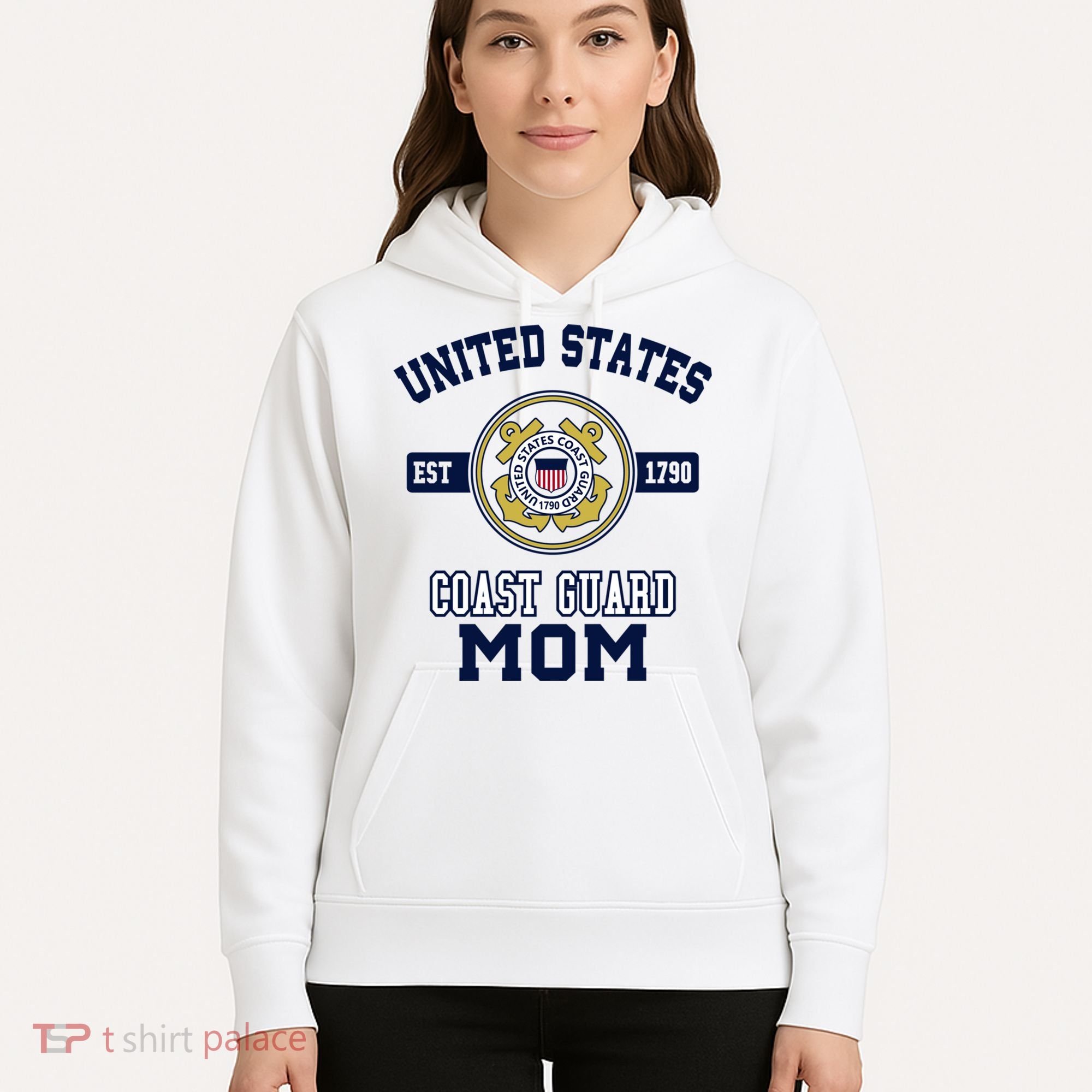 Proud Us Coast Guard Mom Military Pride Gift Hoodie