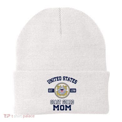 Proud Us Coast Guard Mom Military Pride Gift Beanie