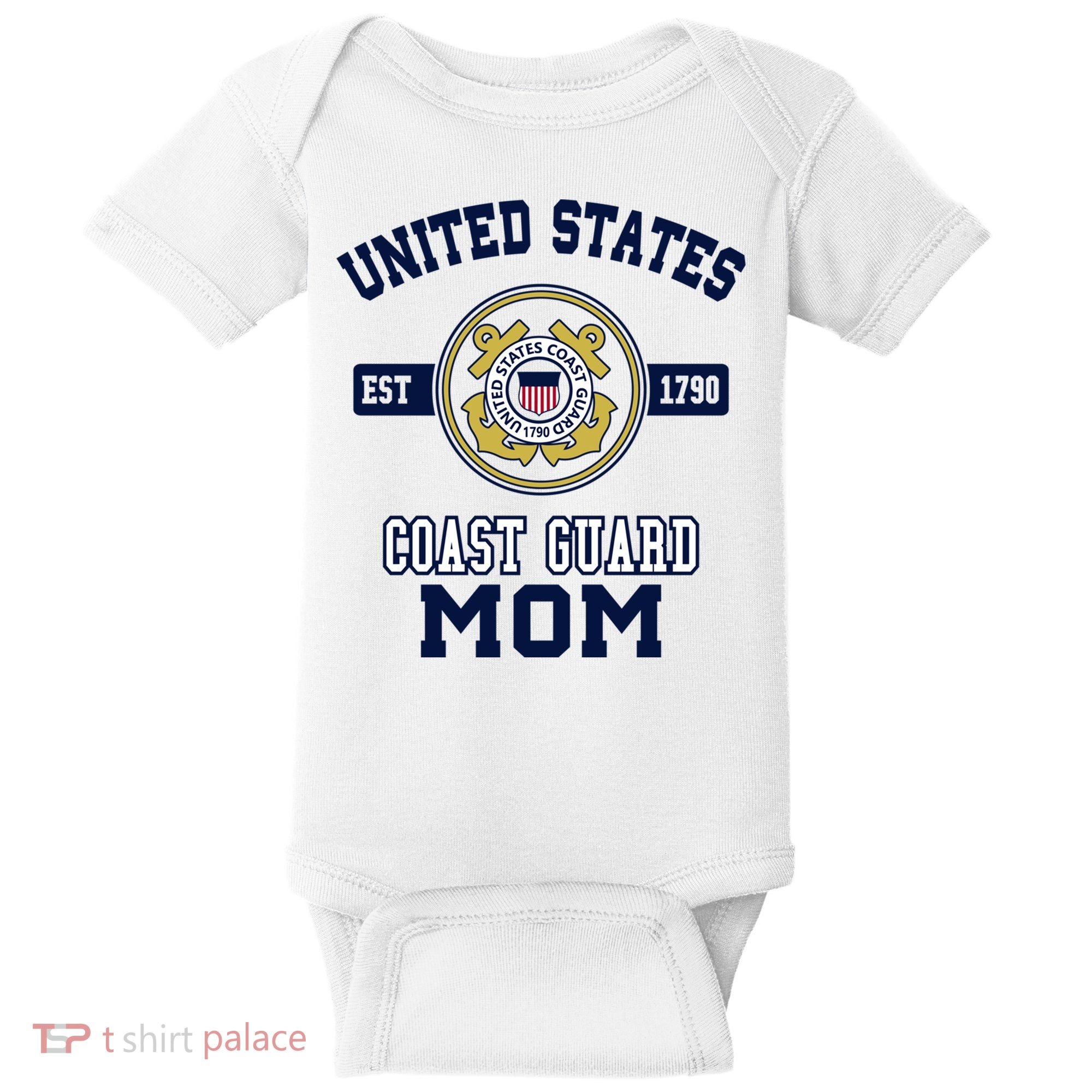 Proud Us Coast Guard Mom Military Pride Gift Baby Bodysuit