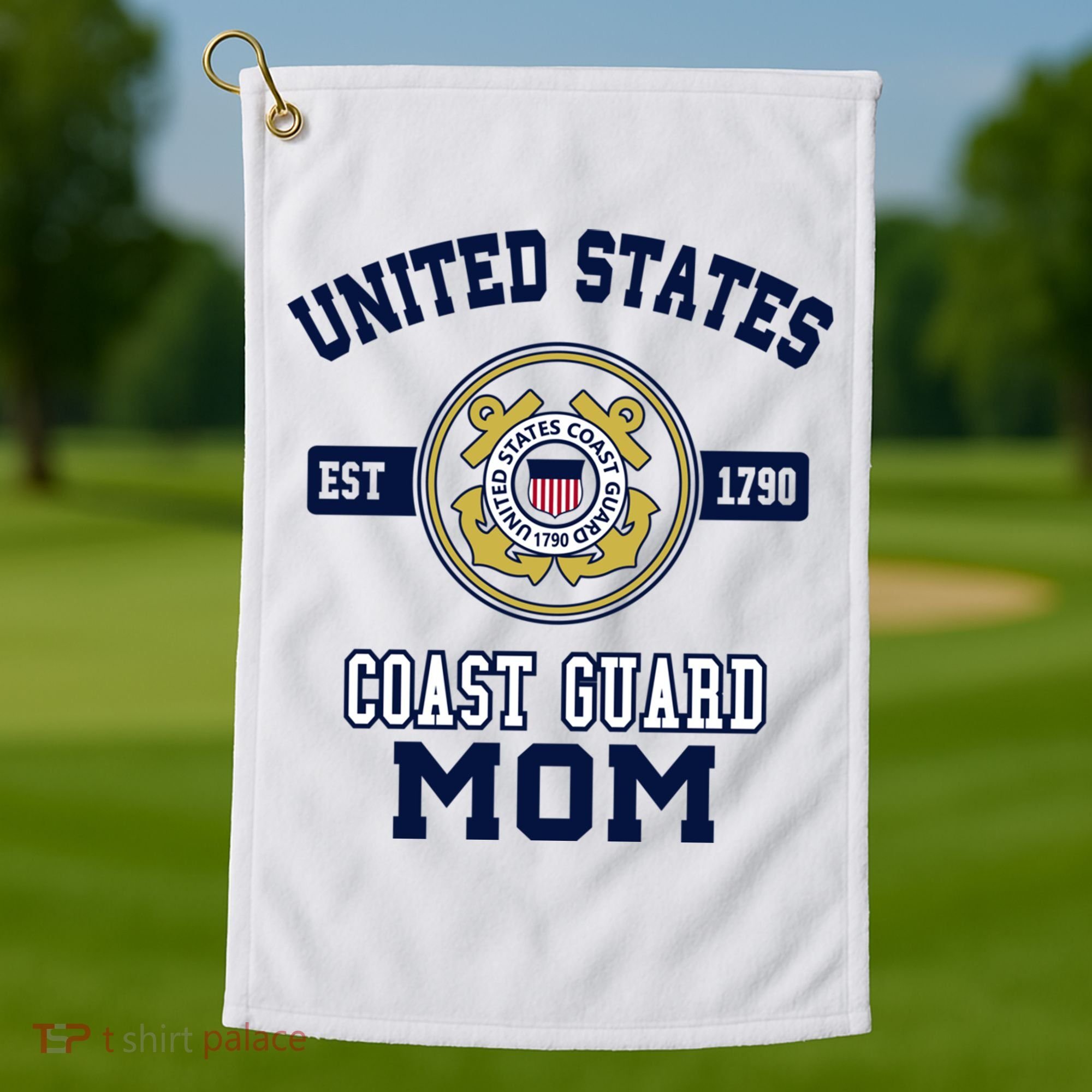 Proud Us Coast Guard Mom Military Pride Gift Golf Towel