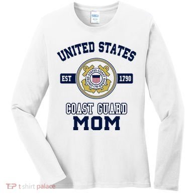 Proud Us Coast Guard Mom Military Pride Gift Women's Long Sleeve Shirt