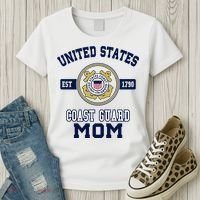 Proud Us Coast Guard Mom Military Pride Gift Women's T-Shirt thumb 3