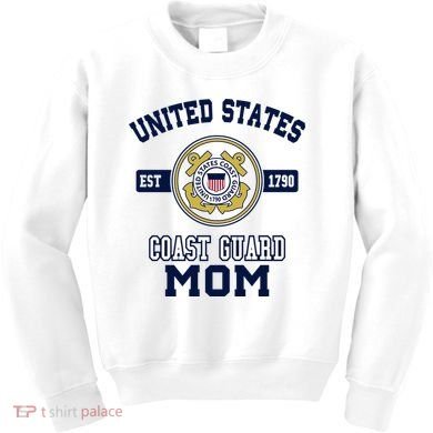 Proud Us Coast Guard Mom Military Pride Gift Kids Sweatshirt