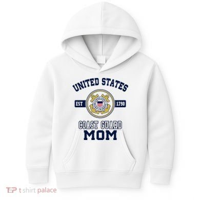 Proud Us Coast Guard Mom Military Pride Gift Kids Hoodie