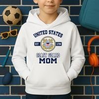 Proud Us Coast Guard Mom Military Pride Gift Kids Hoodie thumb 2