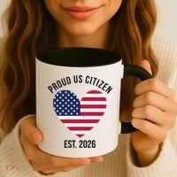 Proud US Citizen EST 2026 USA Flag Heart Coffee Mug thumb 3