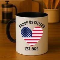 Proud US Citizen EST 2026 USA Flag Heart Coffee Mug thumb 4