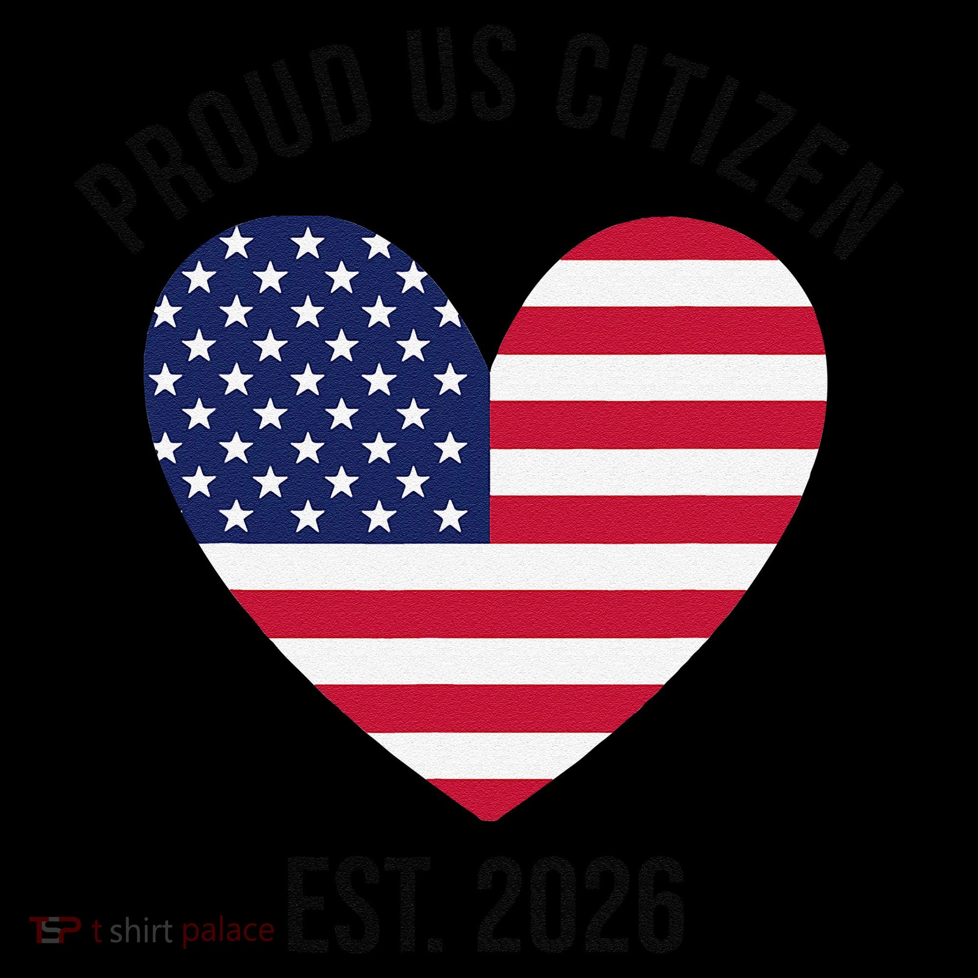Proud US Citizen EST 2026 USA Flag Heart Coffee Mug