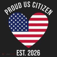 Proud US Citizen EST 2026 USA Flag Heart Beanie thumb 2