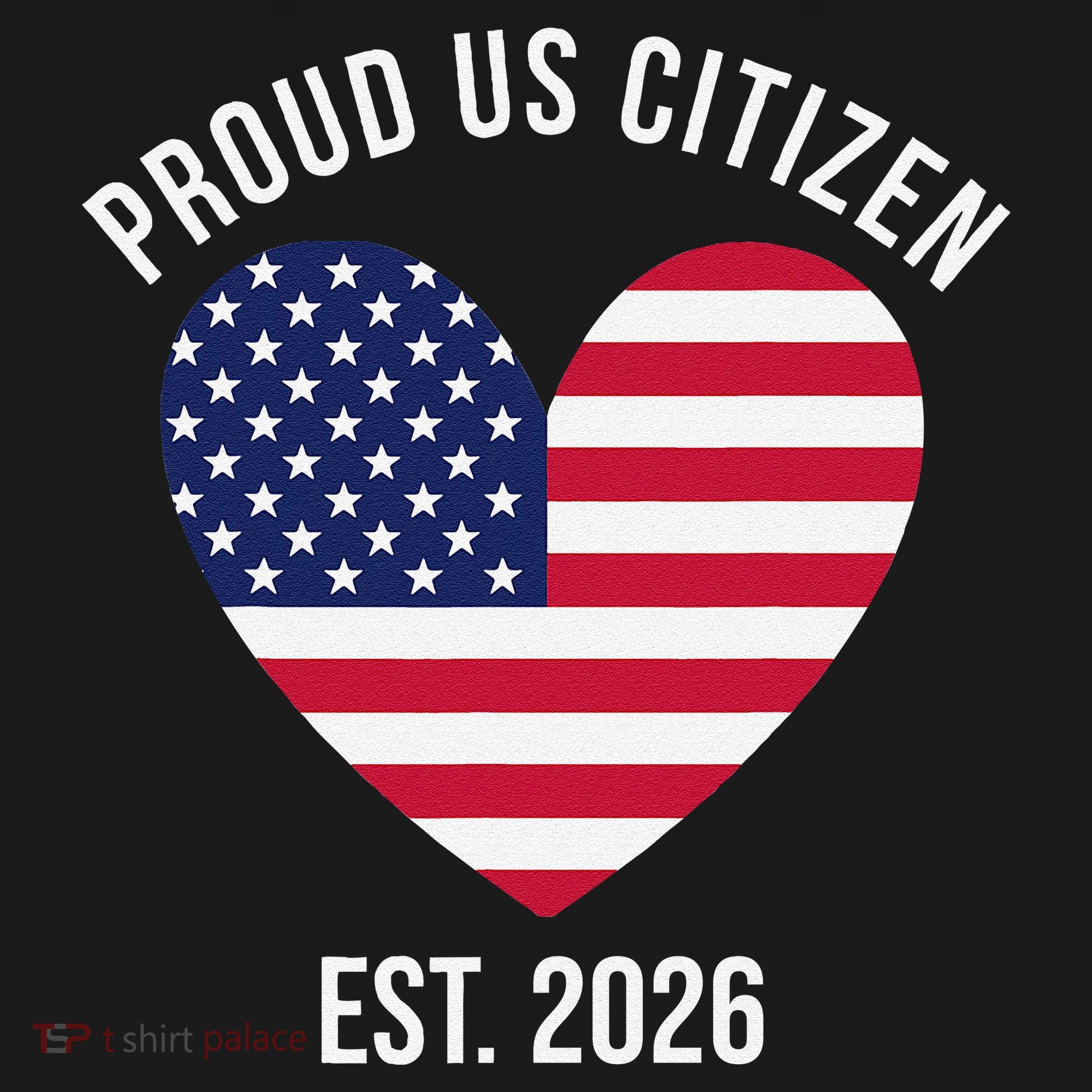 Proud US Citizen EST 2026 USA Flag Heart Women's Hoodie