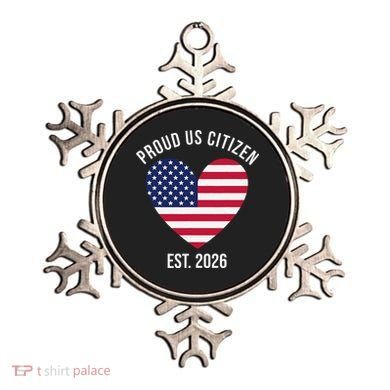 Proud US Citizen EST 2026 USA Flag Heart Ornament
