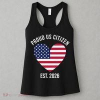 Proud US Citizen EST 2026 USA Flag Heart Women's Tank Top thumb 3