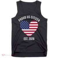 Proud US Citizen EST 2026 USA Flag Heart Tank Top thumb 0