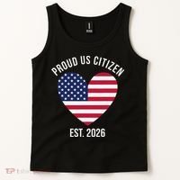 Proud US Citizen EST 2026 USA Flag Heart Tank Top thumb 2