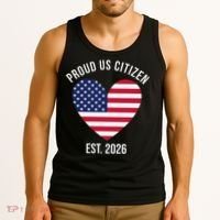 Proud US Citizen EST 2026 USA Flag Heart Tank Top thumb 3