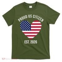 Proud US Citizen EST 2026 USA Flag Heart T-Shirt thumb 0