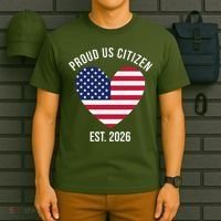 Proud US Citizen EST 2026 USA Flag Heart T-Shirt thumb 6