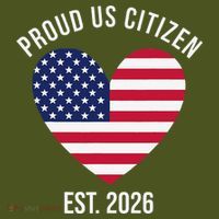 Proud US Citizen EST 2026 USA Flag Heart Mousepad thumb 1