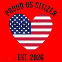 Proud US Citizen EST 2026 USA Flag Heart Santa Hat thumb 1