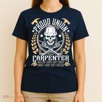 Proud Union Carpenter Woodworking Carpentry Woodworker T-Shirt thumb 4