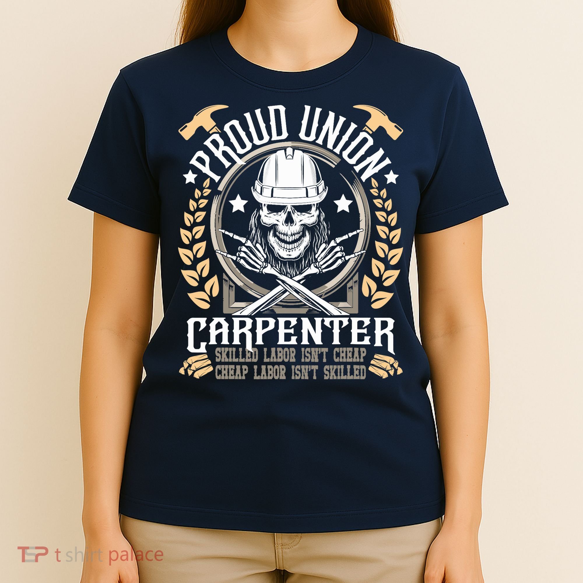 Proud Union Carpenter Woodworking Carpentry Woodworker T-Shirt