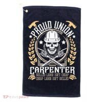 Proud Union Carpenter Woodworking Carpentry Woodworker Golf Towel thumb 0