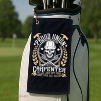 Proud Union Carpenter Woodworking Carpentry Woodworker Golf Towel thumb 2