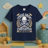 Proud Union Carpenter Woodworking Carpentry Woodworker Toddler T-Shirt thumb 3