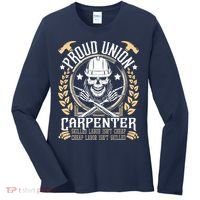 Proud Union Carpenter Woodworking Carpentry Woodworker Women's Long Sleeve Shirt thumb 0