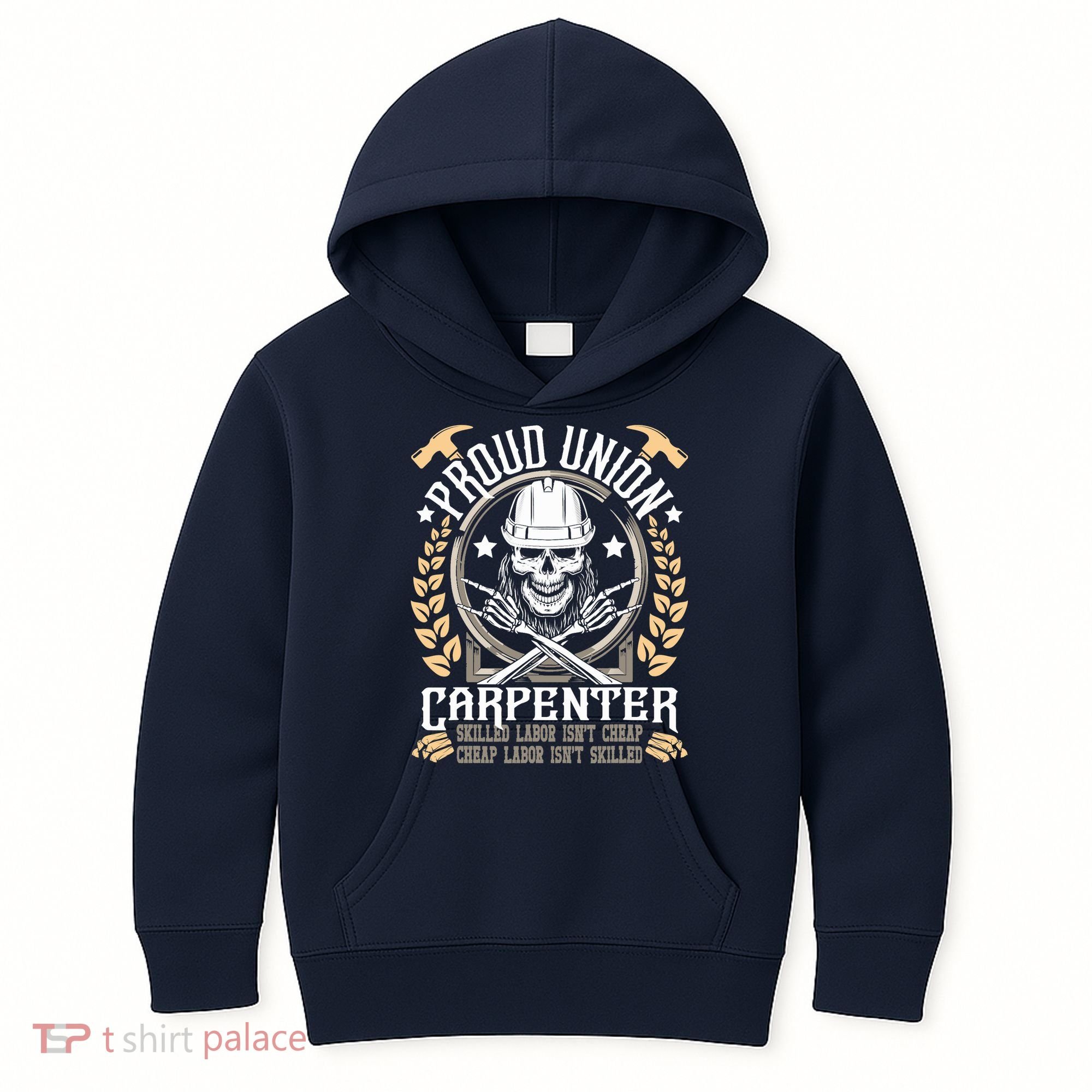 Proud Union Carpenter Woodworking Carpentry Woodworker Kids Hoodie