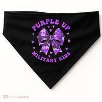 Purple Up Child Coquette Bow Camo Groovy Military USA-Made Doggie Bandana thumb 0