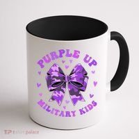 Purple Up Child Coquette Bow Camo Groovy Military Coffee Mug thumb 1