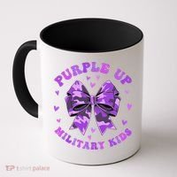 Purple Up Child Coquette Bow Camo Groovy Military Coffee Mug thumb 0
