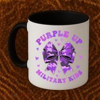 Purple Up Child Coquette Bow Camo Groovy Military Coffee Mug thumb 2