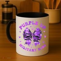 Purple Up Child Coquette Bow Camo Groovy Military Coffee Mug thumb 4