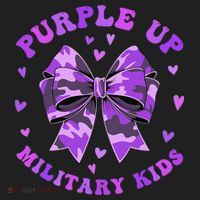 Purple Up Child Coquette Bow Camo Groovy Military Beanie thumb 2